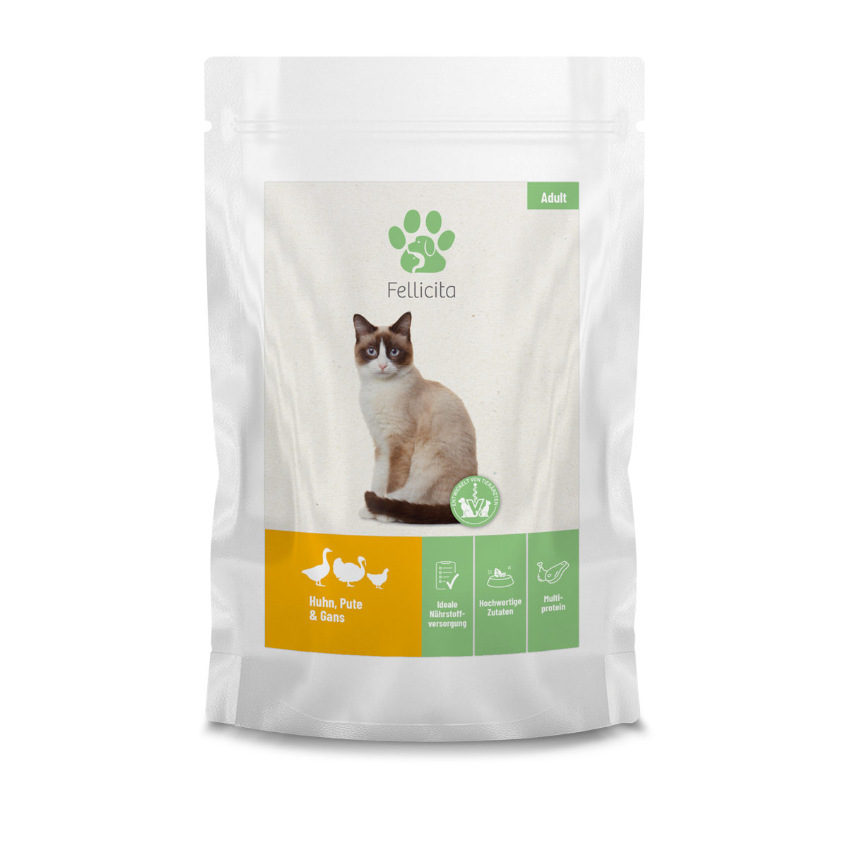 Fellicita Kip, Kalkoen & Gans Puur Premium Katten Natvoer 290 g