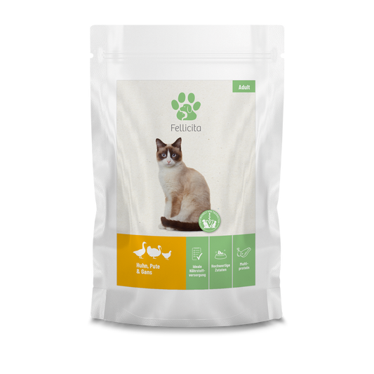 Fellicita Kip, Kalkoen & Gans Puur Premium Katten Natvoer 290 g