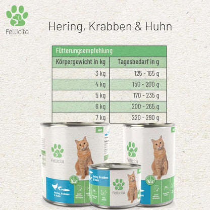 Fellicita - Haring, Krab & Kip Puur - Premium Katten Natvoer 200 g