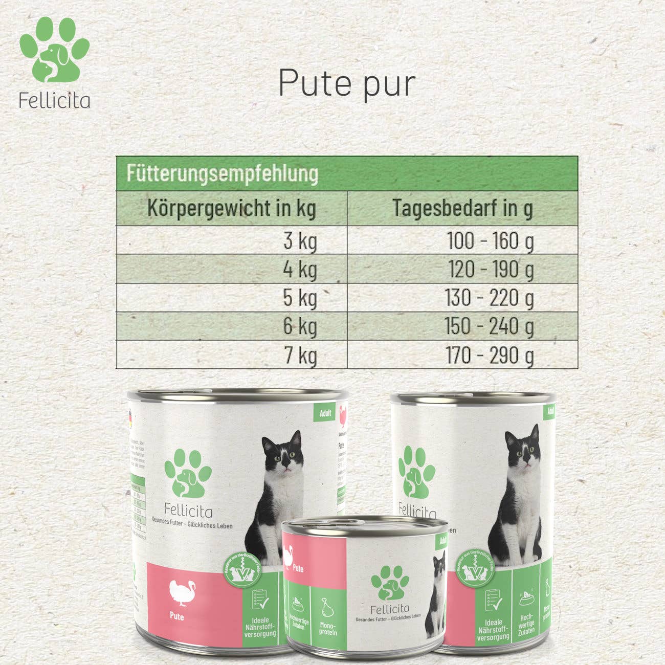 Fellicita Kalkoen Puur Premium Katten Natvoer 200 g